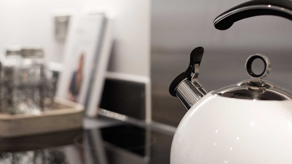 Image of a contemporary kitchen kettle from an example of a Latimer home.