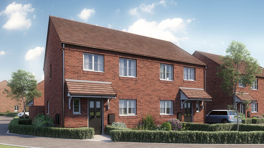 CGI of house type Eveleigh at Brindley Green