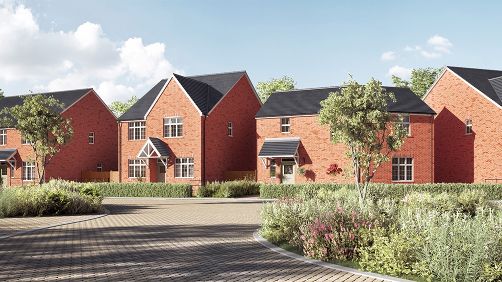 Broadmeadow Park exterior view of two bedroom The Gawsworth homes, Sandbach, Cheshire.